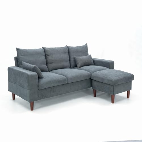 MANATEE TALES Convertible L-Shaped Couch for Small Space