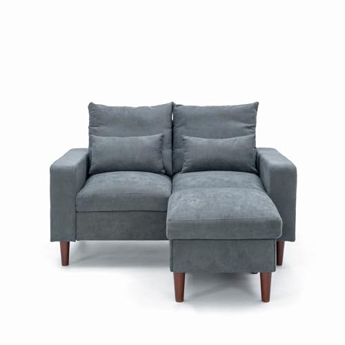 MANATEE TALES 54.5 Wide Sofa Loveseat with Ottoman, Compact 2-Seater for Small Spaces