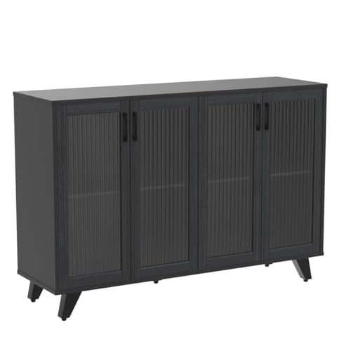 MANATEE TALES Kitchen Buffet Server Table for Home, 49inch Black