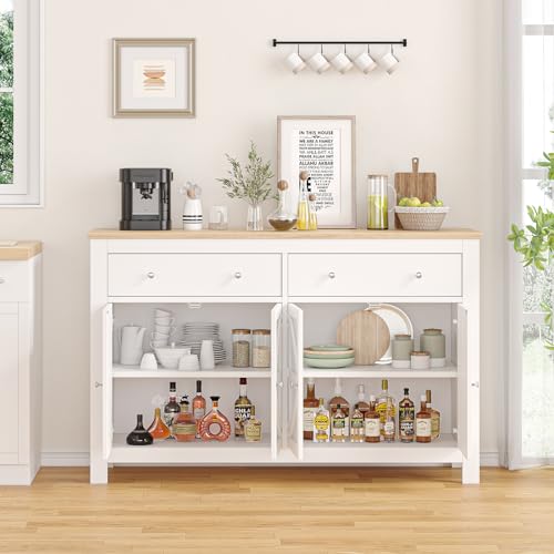 Large Sideboard Buffet Cabinet with Drawers and Doors for Kitchen and Living Room