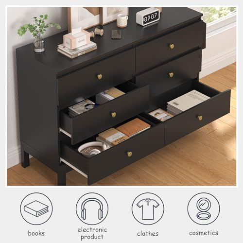 Modern 6-Drawer Dresser for Bedroom