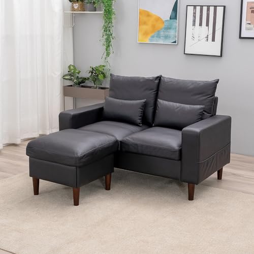 MANATEE TALES Convertible Sectional Sofa with Ottoman for Living Room and Office