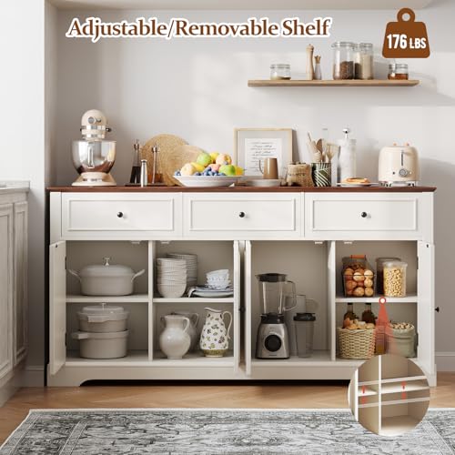 Farmhouse Sideboard Buffet Cabinet with Storage for Dining and Living Room