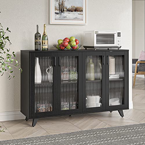 MANATEE TALES Kitchen Buffet Server Table for Home, 49inch Black