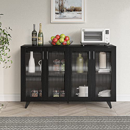 MANATEE TALES Kitchen Buffet Server Table for Home, 49inch Black