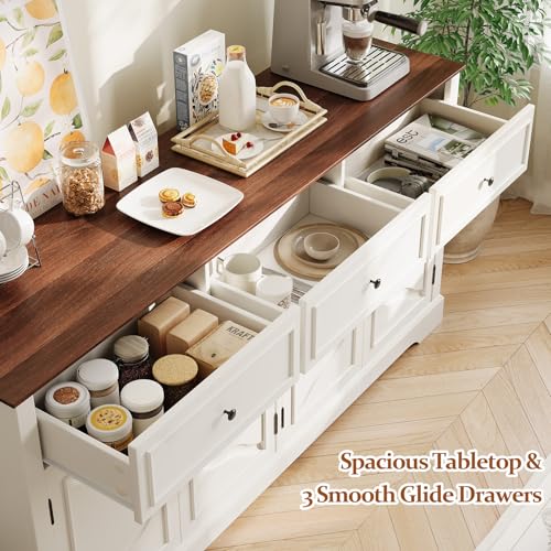 Farmhouse Sideboard Buffet Cabinet with Storage for Dining and Living Room
